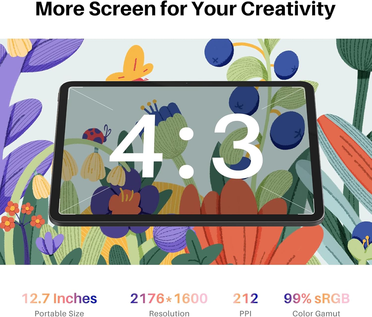 HUION Kamvas Slate 13 Standalone Drawing Tablet, 12.7 Inch No Computer Needed 2K QHD Resolution Digital Art Tablet, Full-Laminated Screen with H-Pencil, 8G+256G, Android 14, 10000mAh Battery Portable