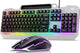 AULA Keyboard, T102 104 Keys Gaming Keyboard and Mouse Combo with RGB Backlit Number Pad, All-Metal Panel Waterproof Light Up PC Keyboard,USB Wired Computer Keyboards Gaming for Win XP/7/8/10 PC Gamer