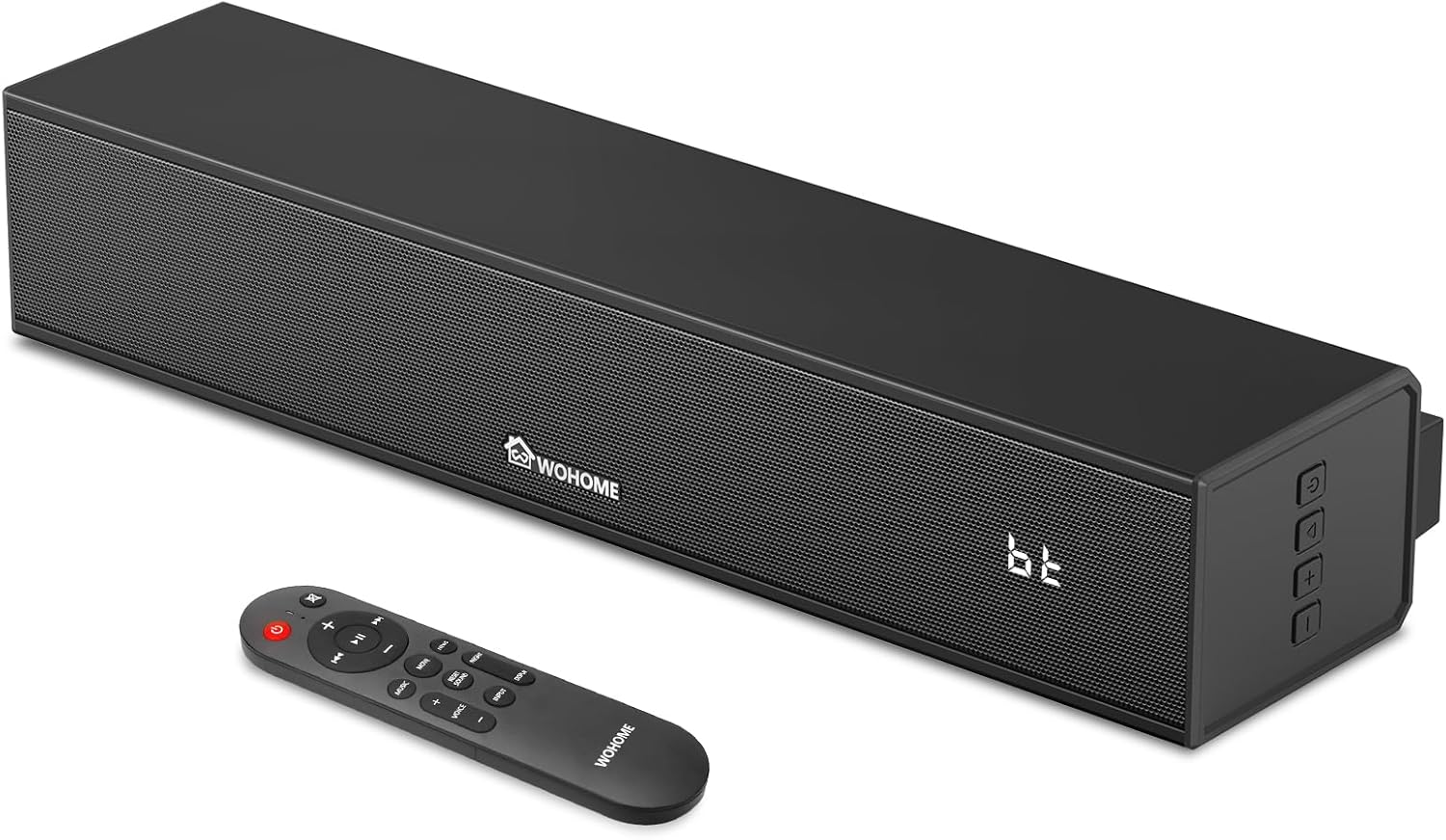 Wohome 2.1 Sound Bar for Smart TV with Built-in Subwoofer, 6 Levels Voice Enhancement, 15 Inches Small TV Soundbar Speakers with Bluetooth 5.3/ARC/Optical/AUX/USB Connection, 3 EQ Modes, Wall Mount