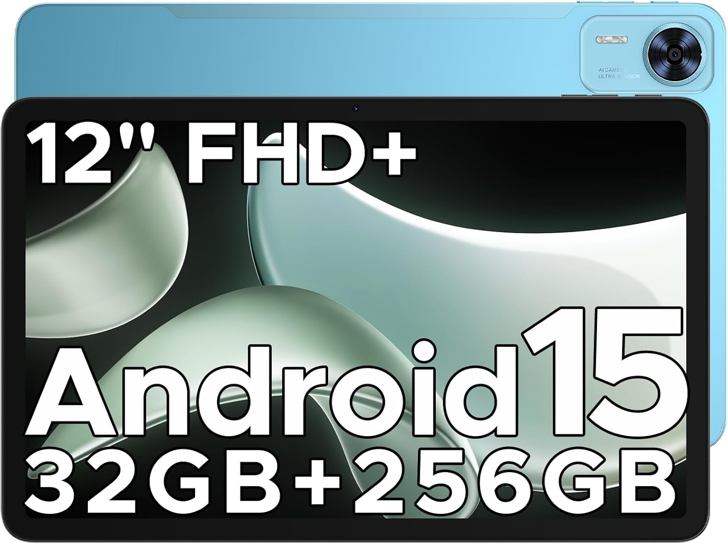 DOOGEE T36 12 inch Tablet,2.4K FHD+90Hz Display,32GB+256GB/2TB Octa-Core Gaming Tablets,8800mAh Battery,Android 15 Tablet with Sim Card Slot,WiFi 5,Dual Camera,BT5.0,Widevine L1,Blue