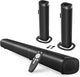 Puriom Sound Bar for Smart TV, 100W Sound Bar with Bluetooth 5.3/ARC/Opt/AUX Connect, 2-in-1 Detachable Home Soundbar, Home Theater Speaker & Bass Effect, for TV/PC/Projectors