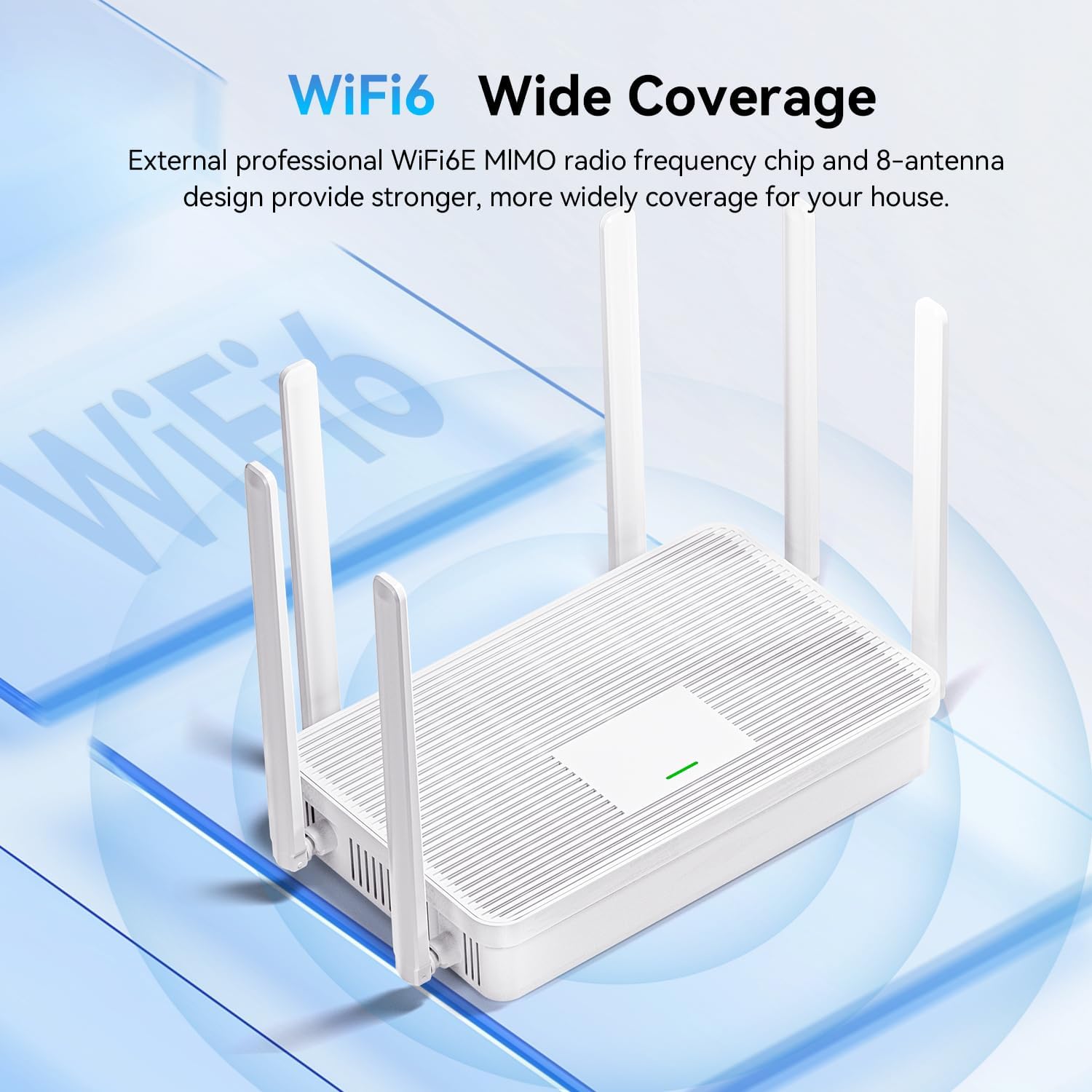 2026 New AX3000 WiFi 6 Router, Dual Band Full Gigabit Wireless Router with 6 High-Gain Antennas | 4 Gigabit Ports | Easy Setup | VPN Support, Home & Business