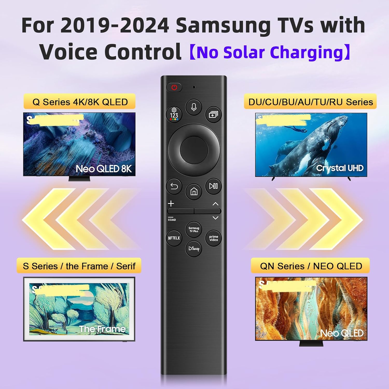 for Samsung TV Remote Control Replacement, BN59-01385A for Samsung Remote with Voice Control Compatbile with Sam-Sung Remote Control for Smart TV Curved Frame QLED LED LCD Q60 Q70 Q80 Q90 Series TVs