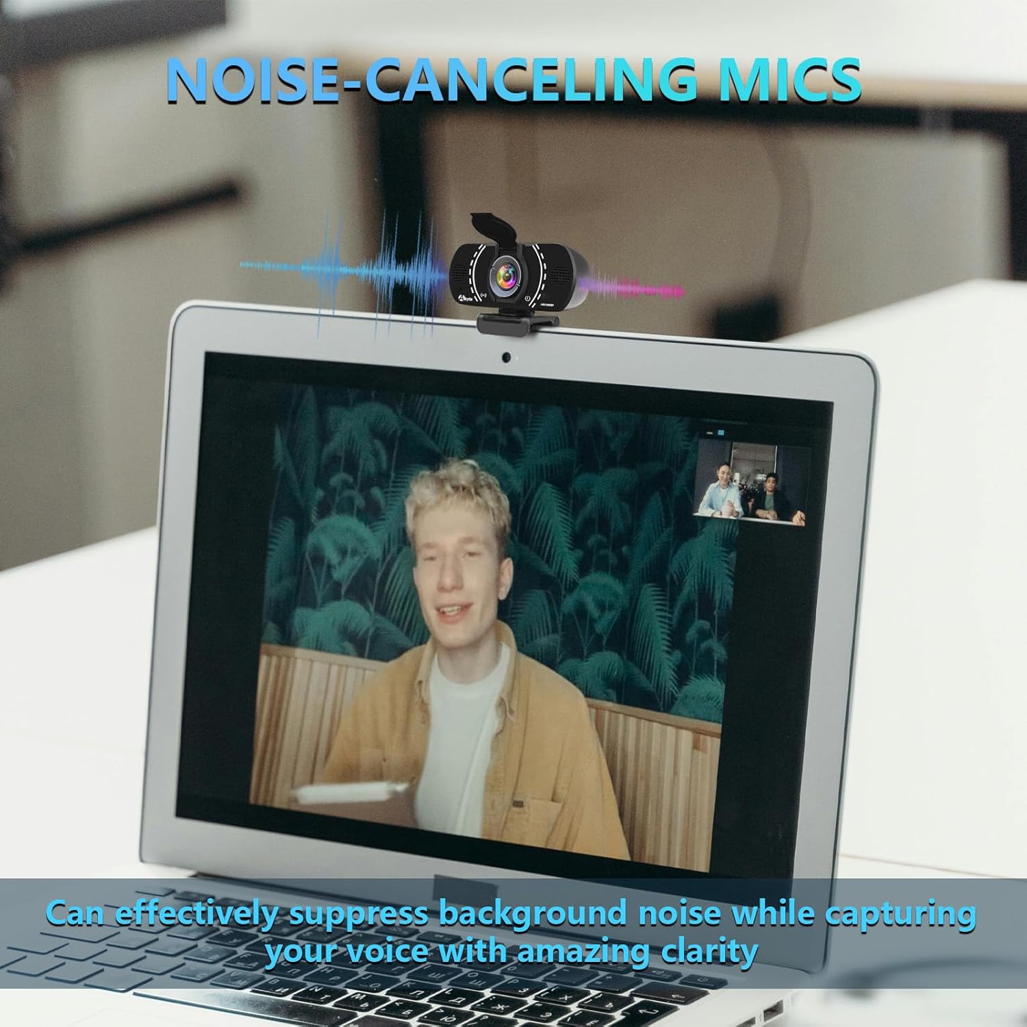 Akyta 1080P Web Camera for Laptop, Webcam with Microphone/Privacy Cover/Stand/Adapter/Plug and Play & Wide Angle 110°, USB Webcam for Desktop Computer PC Mac Video Calling/Zoom Conferenc