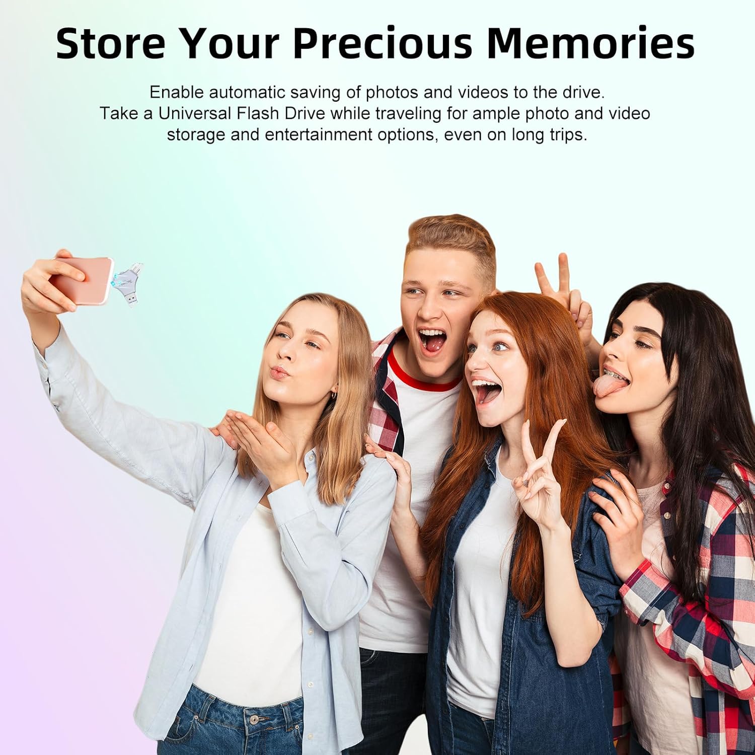 MFi Certified USB 3.0 Flash Drive 128GB for iPhone, 3in1 External Memory Photo Keeper Storage Stick for Picture/Video/Data Saver/Backup, High Speed Thumb/Jump/Hard Drives for iPhone/iPad/Android/PC