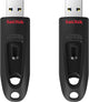 SanDisk 64GB 2-Pack Ultra USB 3.0 Flash Drive (2x64GB) - SDCZ48-064G-GAM462, Black