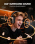 NUBWO Wireless Gaming Headset with Mic for Ps5 Ps4 PC, Zero Interference, 100-Hour Battery All-Day Play, 23ms Sync for Fortnite & Call of Duty/FPS Gamers, Triple Mode All Devices Compatible - Orange