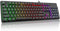 Redragon K521 Upgrade Rainbow LED Gaming Keyboard, 104 Keys Wired Mechanical Feeling Keyboard with Multimedia Keys, One-Touch Backlit, Anti-Ghosting, Compatible with PC, Mac, PS4/5, Xbox