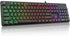 Redragon K521 Upgrade Rainbow LED Gaming Keyboard, 104 Keys Wired Mechanical Feeling Keyboard with Multimedia Keys, One-Touch Backlit, Anti-Ghosting, Compatible with PC, Mac, PS4/5, Xbox