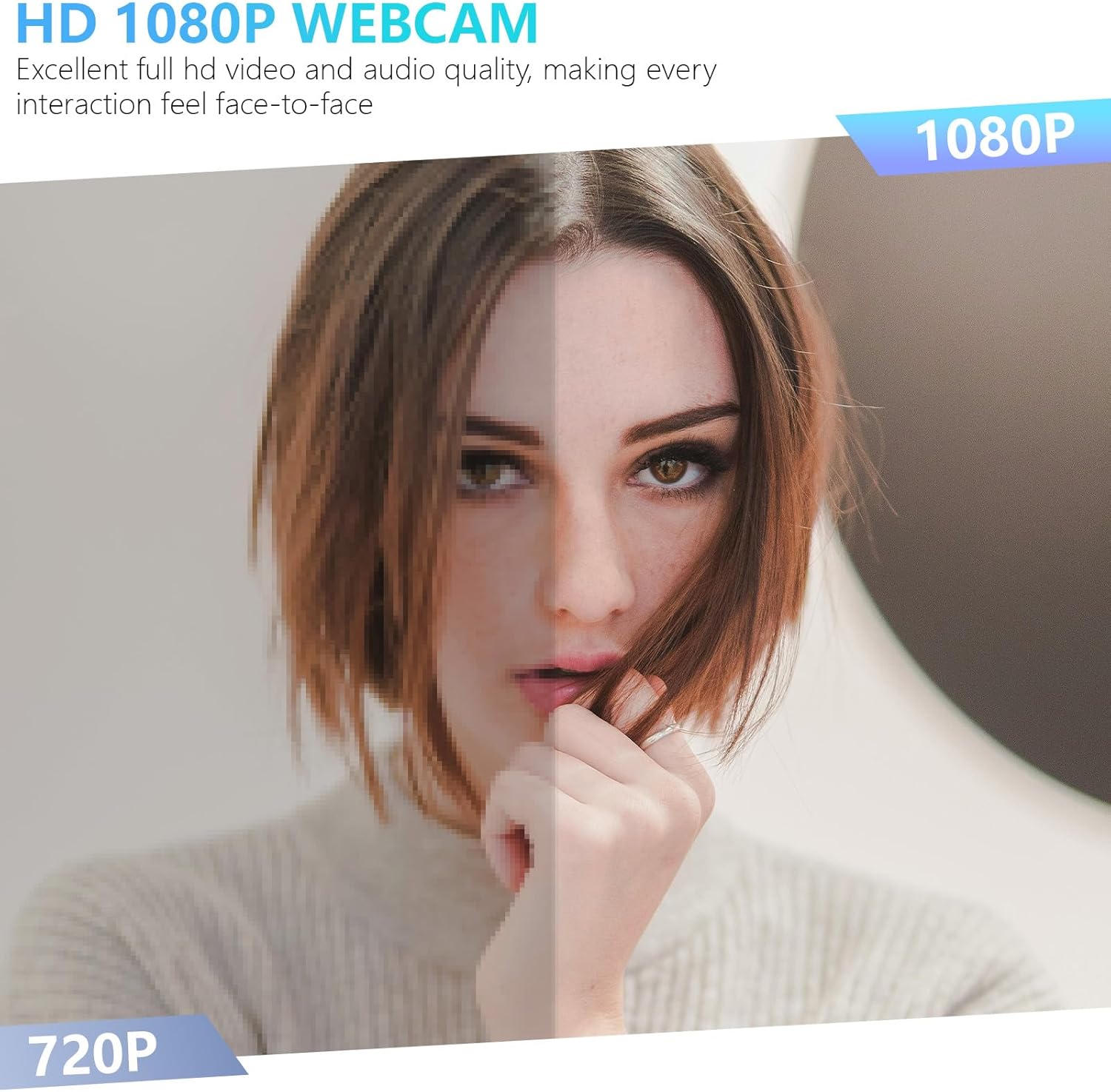 Akyta 1080P Web Camera for Laptop, Webcam with Microphone/Privacy Cover/Stand/Adapter/Plug and Play & Wide Angle 110°, USB Webcam for Desktop Computer PC Mac Video Calling/Zoom Conferenc