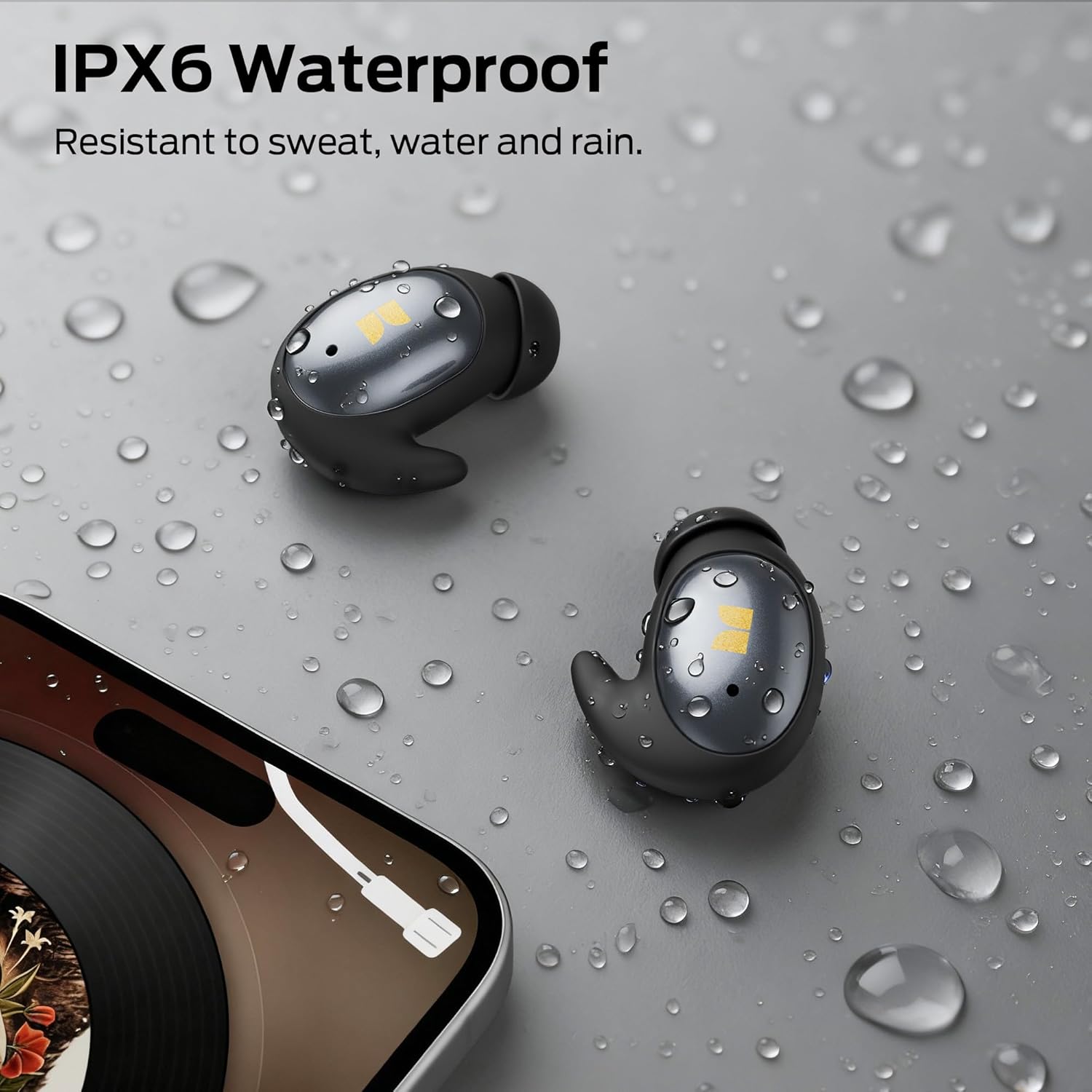 Monster Sleep Ear100 Ear Buds, Sleep Earbuds with Stereo Sound, Design for Side Sleeper, 32H Playtime, Bluetooth 6.0, ENC Noise Cancelling, IPX6 Waterproof Mini Headphones, Black