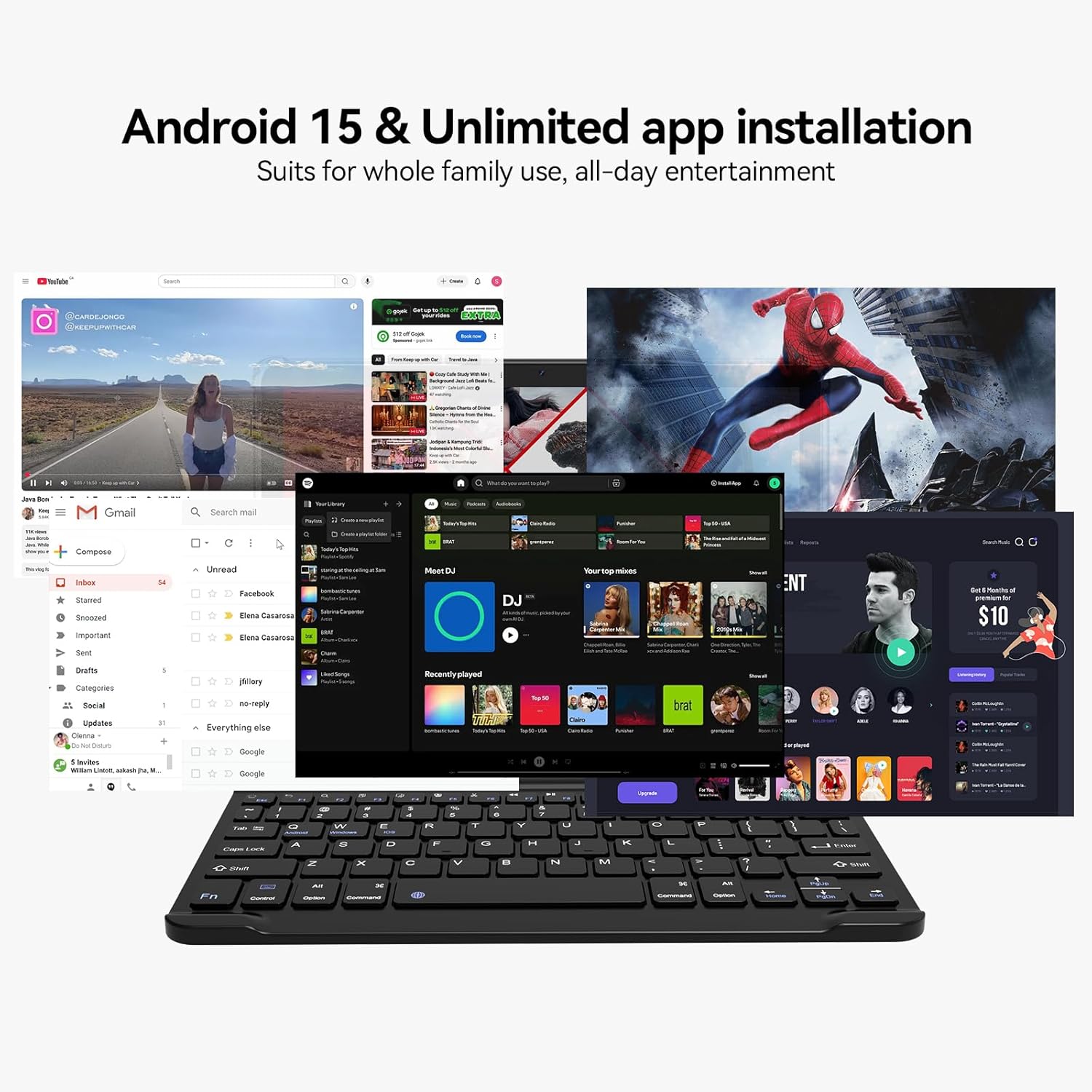 Tablet, 2025 Latest 11 inch Android 15 Tablet, 5G WiFi+Cellular, MTK8786 Octa-Core, 16GB 128GB 1TB Expansion, 4G LTE Tableta, 21MP Camera, Gemini AI 2.0, Tablets with Keyboard, Mouse, Case