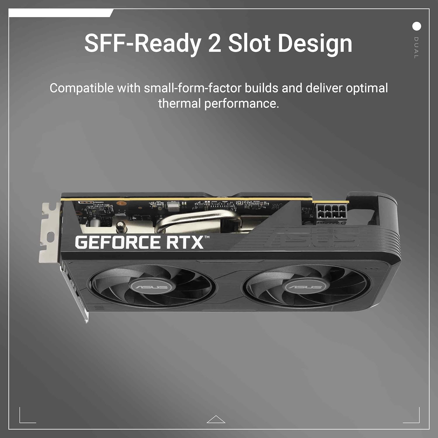 ASUS Dual GeForce RTX™ 5050 8GB GDDR6 OC Edition (PCIe 5.0, 8GB GDDR6, DLSS 4, HDMI 2.1b, DisplayPort 2.1b, 2-Slot, Axial-tech Fan Design, 0dB Technology, Dual BIOS and More)
