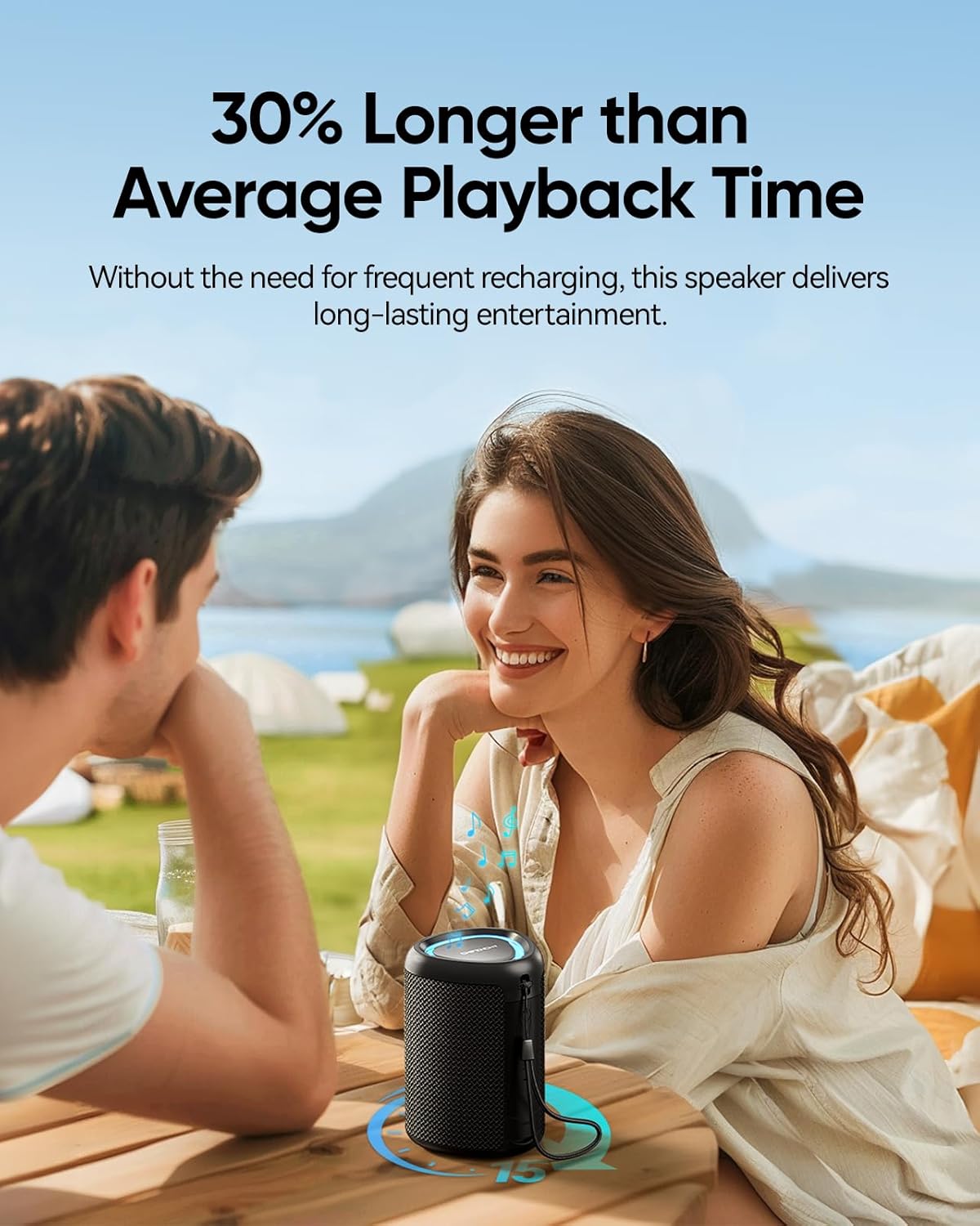 Portable Bluetooth Speaker Valentines Gifts For Him: Powerful Crystal Clear Sound/Romantic Light/IPX5 Waterproof/All Day Playtime/BT 5.3/TWS Paring,Small Wireless Speaker for Outdoor|Travel|Date Night