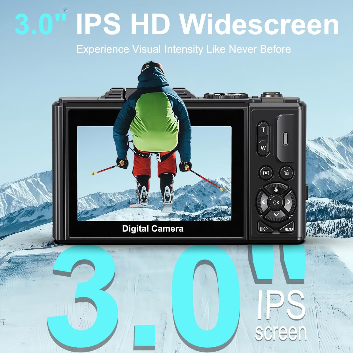 5K Digital Camera for Photography - 75MP WiFi Vlogging Camera for YouTube - UHD 18X Zoom Digital Cameras with Flip Screen 3