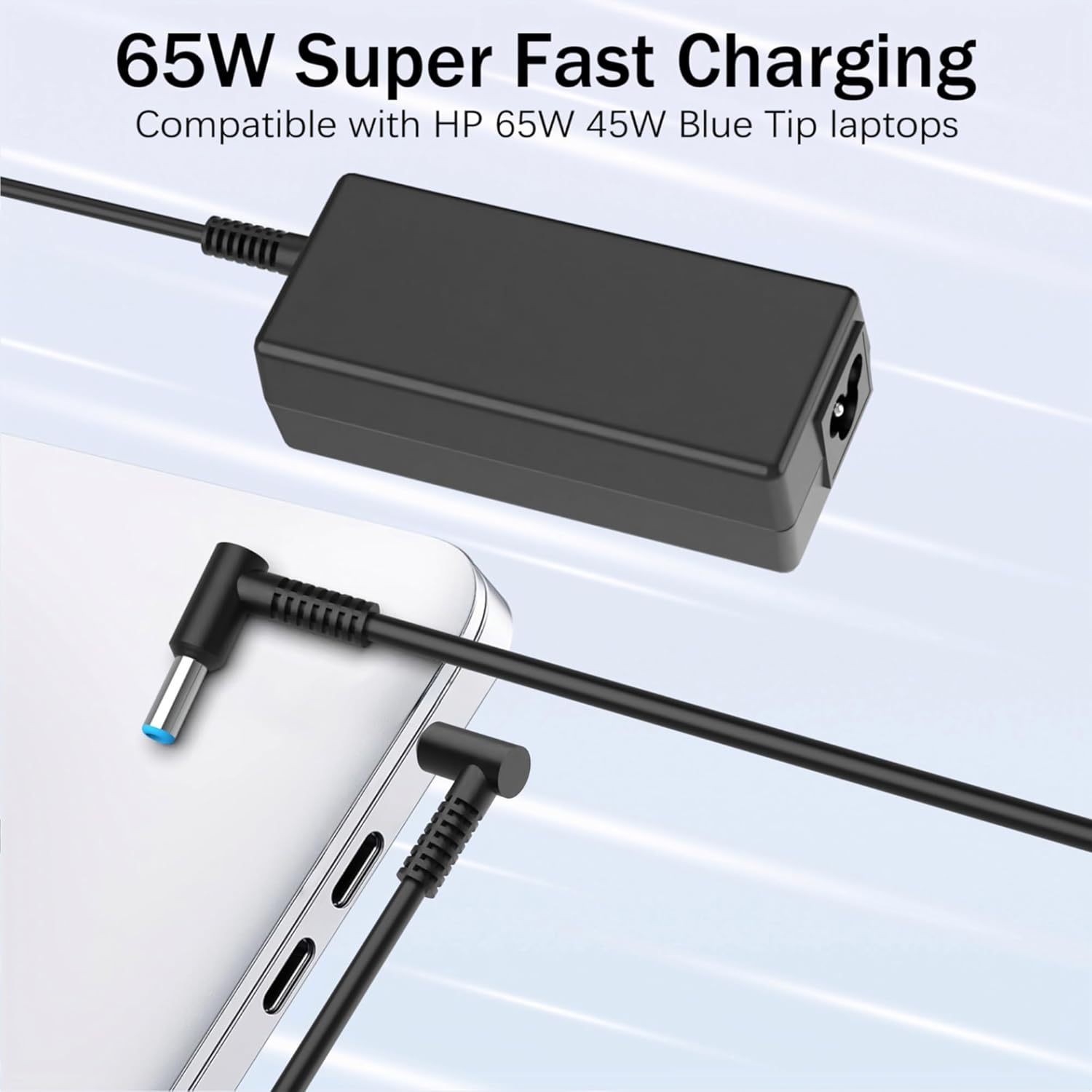 Replacement for HP Laptop Charger 65W 45W Computer Charger Smart Blue Tip Power Adapter