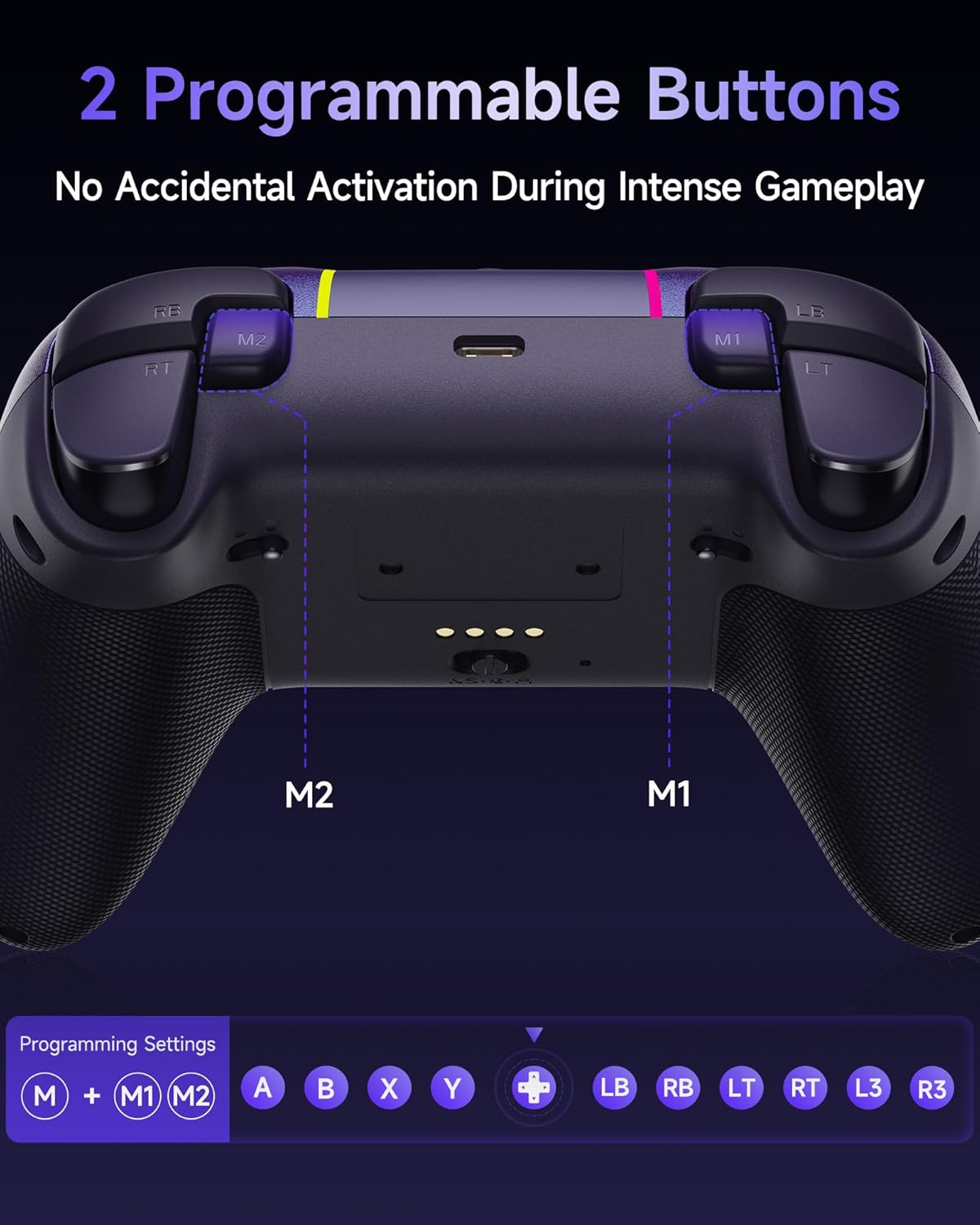 EasySMX X05Pro Wireless Controller for PC – Ergonomic Skin-Like Grip, Quiet-Touch Low-Noise Buttons, Dual-Mode Impulse Triggers, Hall Joysticks, 2 Programmable Buttons, RGB, 1000mAh Battery – PC/Switch/Android/iOS