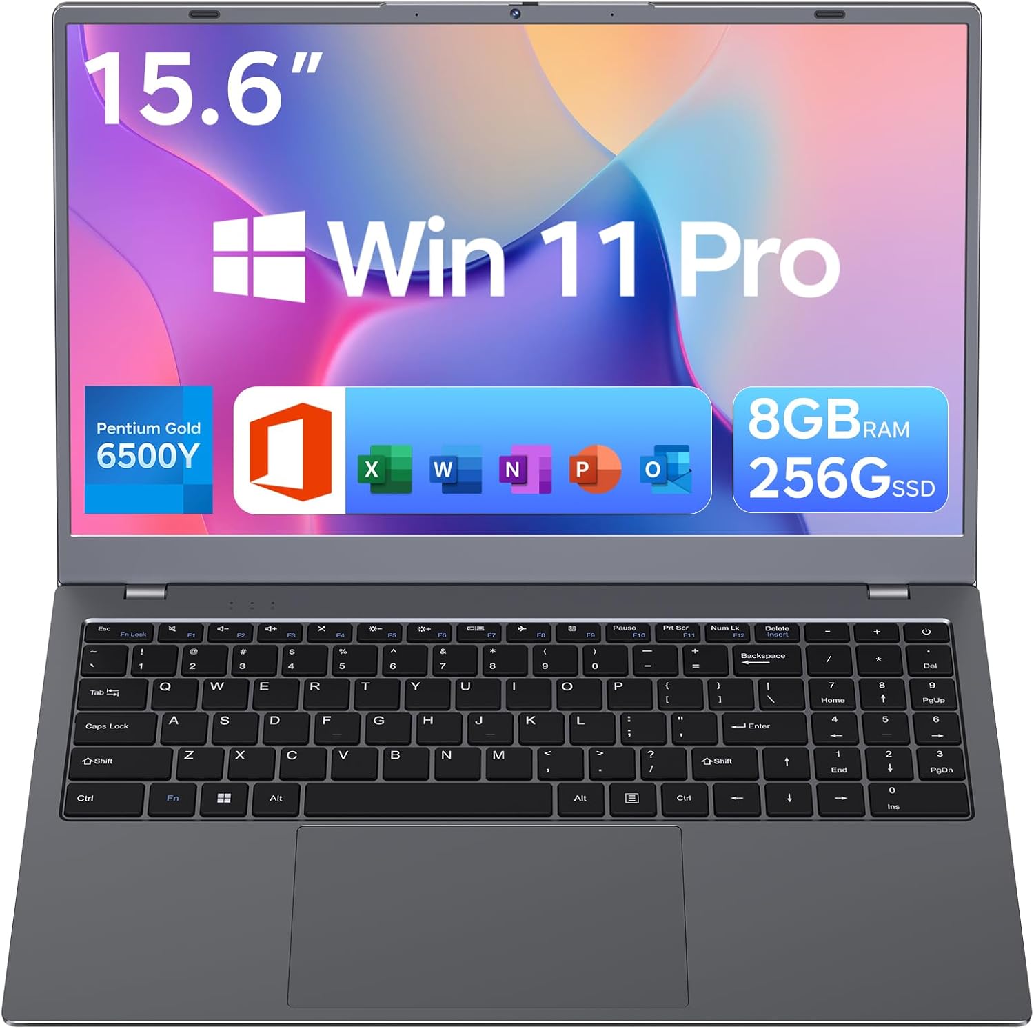 Traditional Laptop Computer - 15.6 inch Win 11 Laptops with 256GB SSD 8GB RAM, Pentium CPU up to 3.4GHz, Long Battery Life, USB 3.2, Type C, TF Card Slot, HDMI, Laptop Good for Business and Student
