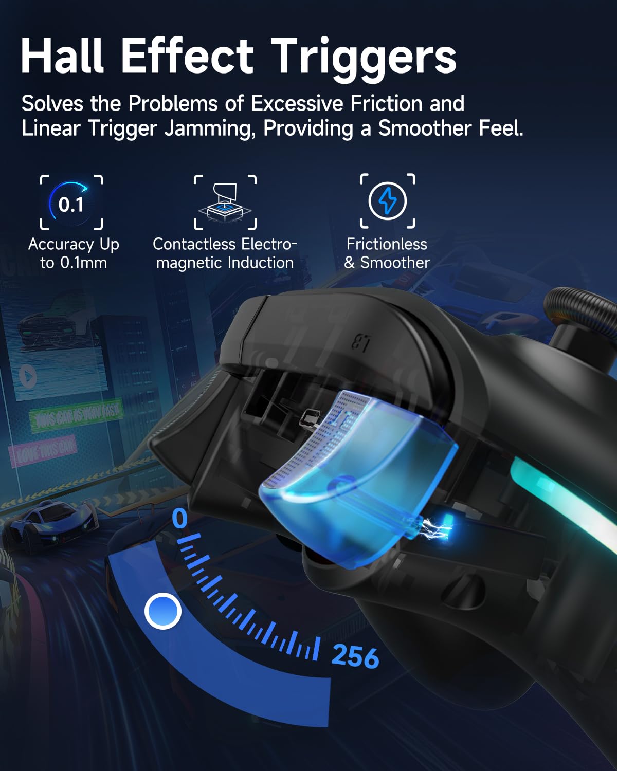 EasySMX X15 PC Controller - Enhanced Wireless Bluetooth Controller with Hall Joysticks/Hall Triggers/RGB Lighting - No Stick Drift, No Dead Zone - Work for Windows PC, Android, Steam and Switch