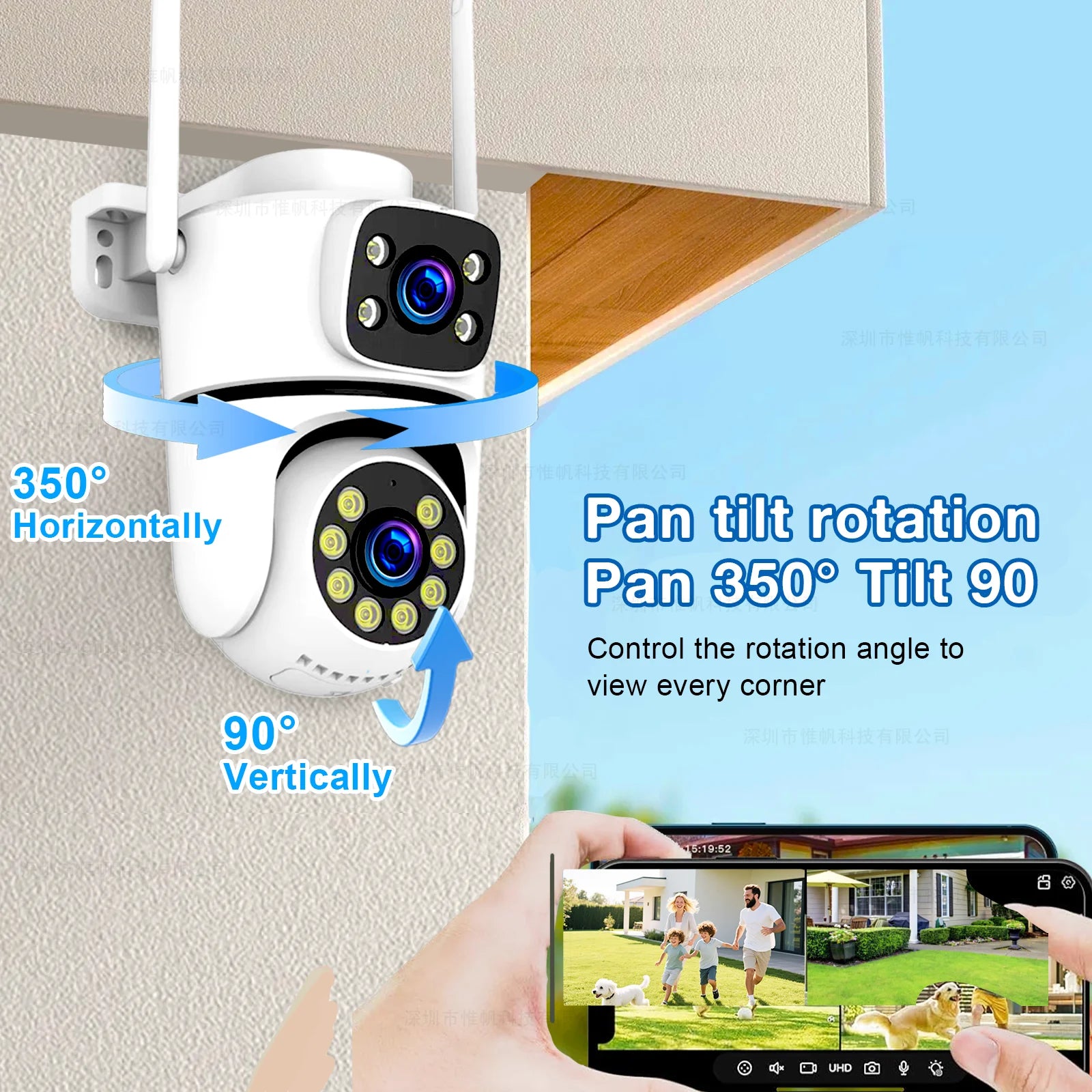 Tuya 5K 10MP WIFI IP Camera Outdoor 5G Wifi Dual Lens PTZ Cam Onvif CCTV Surveillance AI Tracking Alexa/Goggle Security Camera