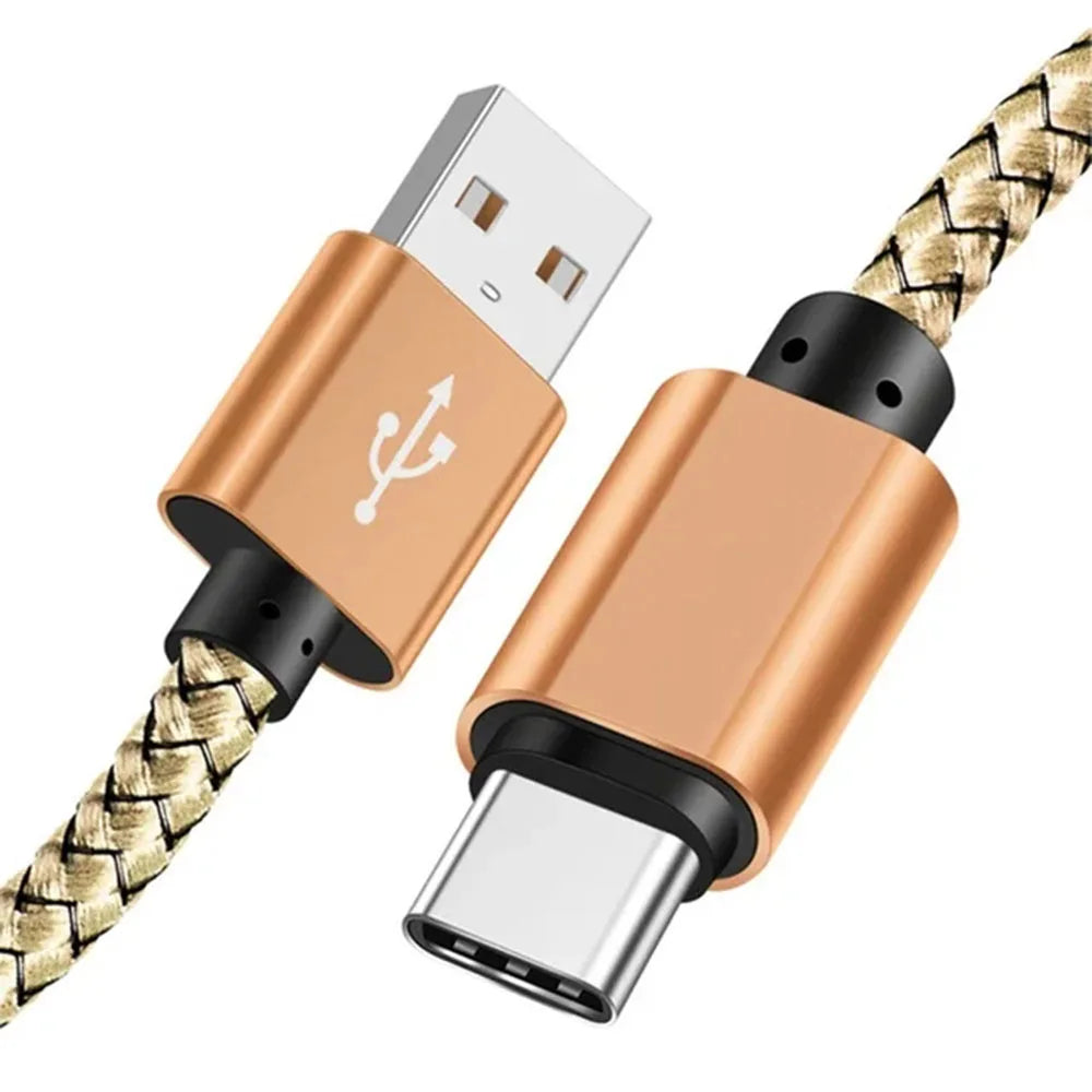 Nylon Data Cable Fast Charger USB A to Type C Charging Cable For Huawei Samsung   Android phone TypeC Charging Device 1M 2M 3M