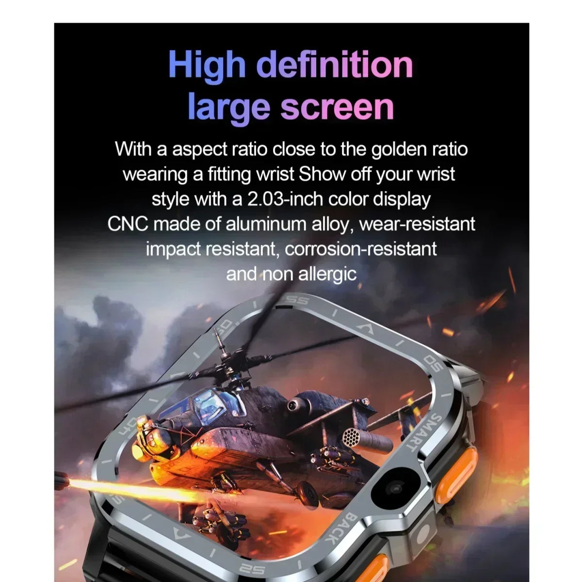 PGD Men’s 4G Android Smartwatch with SIM Slot – GPS, WiFi, NFC, Dual Cameras & Waterproof Design.