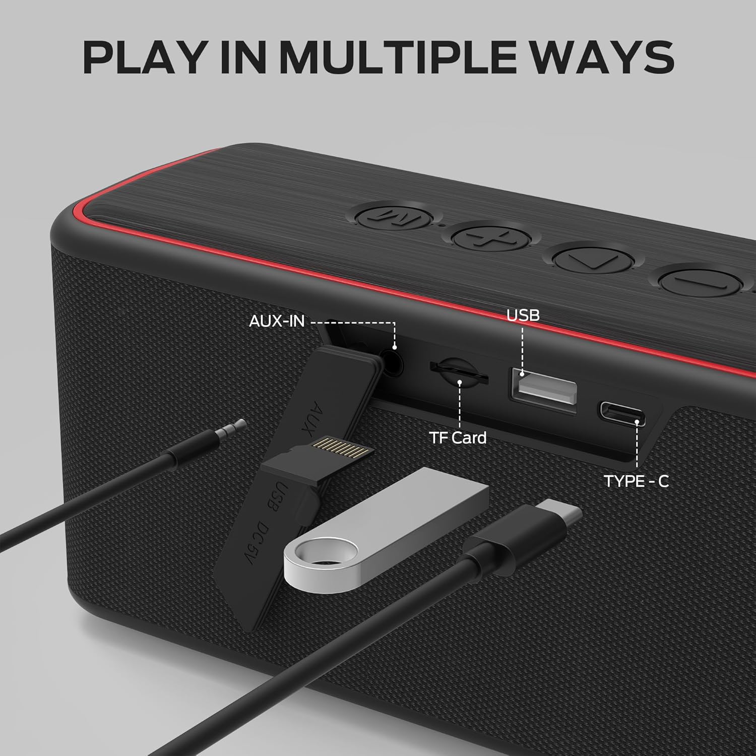 Monster Shock Plus Portable Bluetooth Speaker, Bluetooth 6.0 Speaker,30W Dual Speaker, Deep Bass,15H Playtime, Support AUX/TF Card,IPX6 Waterproof, TWS pairing for Outdoor/Home/Party/Travel,Gift Ideas