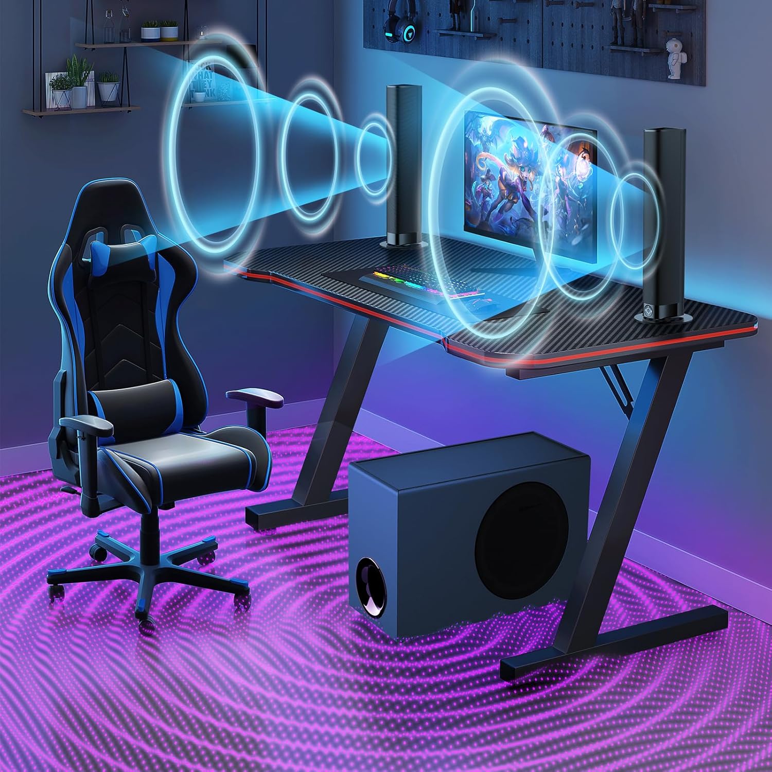 Sound Bar with Subwoofer, 110W Sound Bar for Smart TV, with Deep Bass & Volume Boost & 3 Equalizer Modes, Bluetooth/ARC/Opt/AUX Connect, Detachable Soundbar for TV/PC/Gaming/Projectors