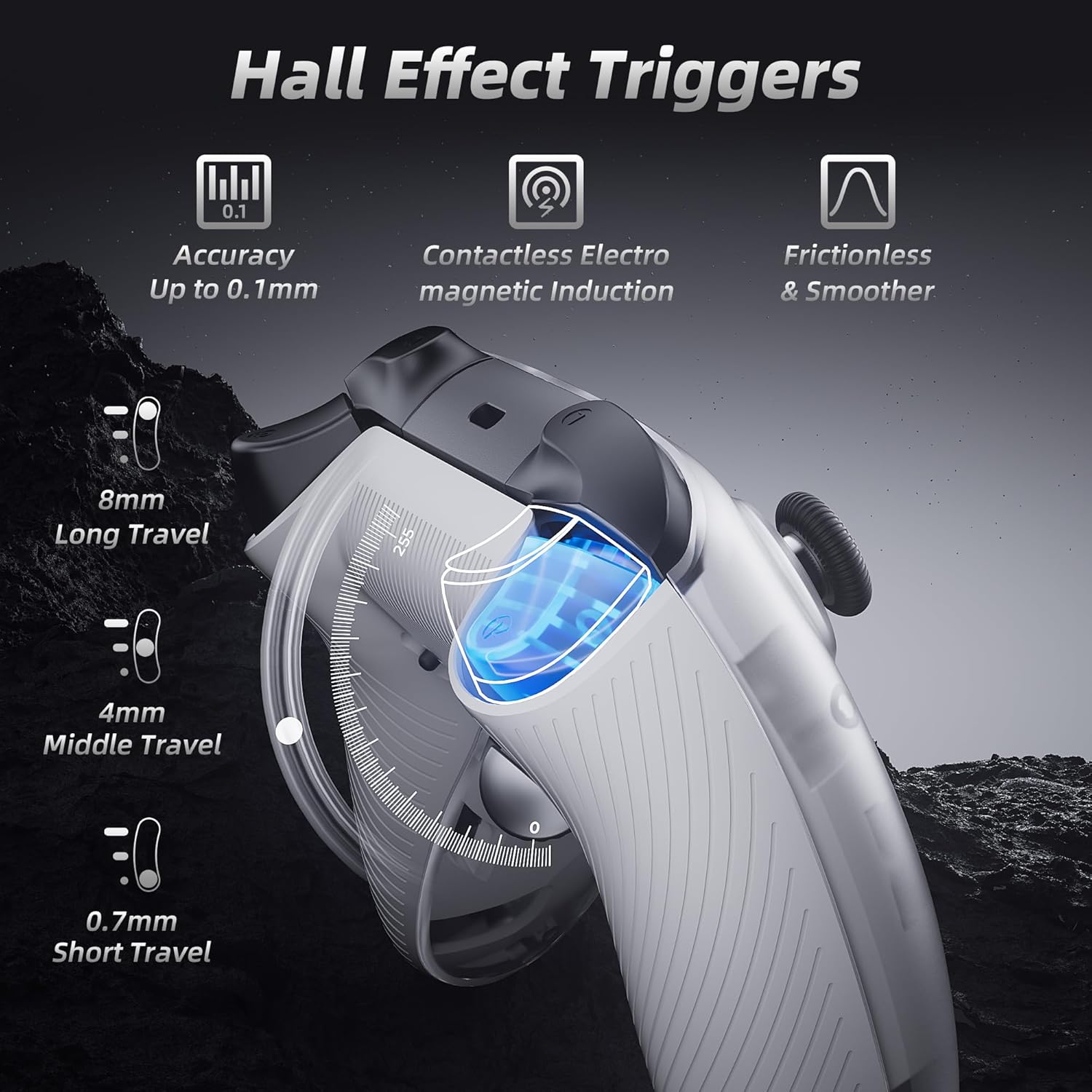 Mytrix PC Controller with Charing Dock, Wireless Bluetooth 2.4G Wired Multi-Platform Controllers Hall Effect Joysticks Hall/Micro 2-in-1 Triggers, 1000Hz Report Rate 4 Macro Keys ABXY MicroSwitch [windows]