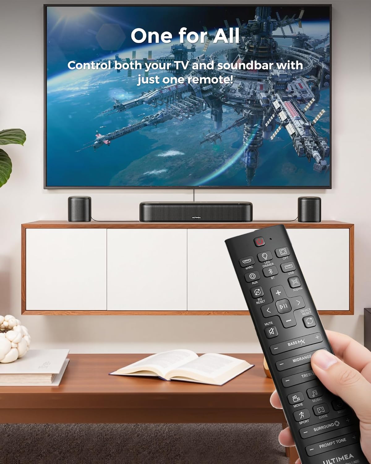 ULTIMEA 7.1ch Sound Bar with Dolby Atmos, Surround Sound System for TV with 4 Surround Speakers, Sound Bar for Smart TV with App Control, Soundbar with Subwoofer for Home Theater, HDMI eARC, Aura A60 Visit the ULTIMEA Store