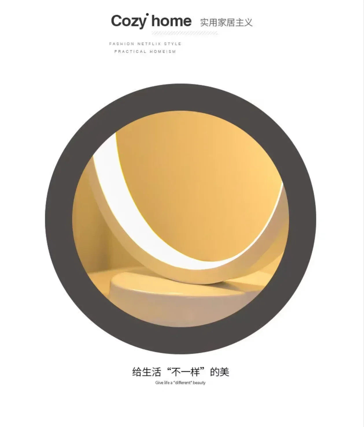 **20cm Dimmable LED Round Ring Table Lamp - Modern Circular Night Light for Bedroom, Bedside, Living Room, Restaurant & Hotel Decor