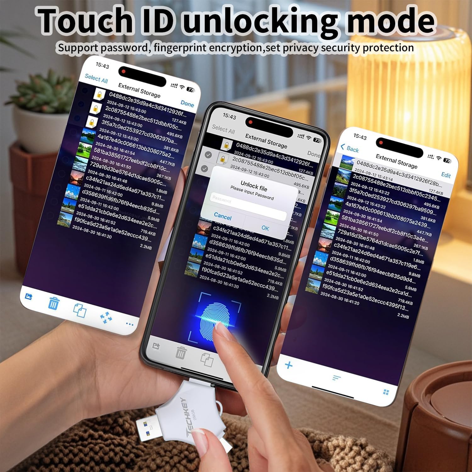 USB 3.0 Flash Drive for iPhone 256GB: MFi Certified 3in1 External Memory Photo Keeper Storage Stick for Picture/Video/Data Saver/Backup High Speed Thumb/Jump/Hard Drive for iPad/Android/PC -Grey