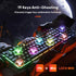 Redragon K521 Upgrade Rainbow LED Gaming Keyboard, 104 Keys Wired Mechanical Feeling Keyboard with Multimedia Keys, One-Touch Backlit, Anti-Ghosting, Compatible with PC, Mac, PS4/5, Xbox