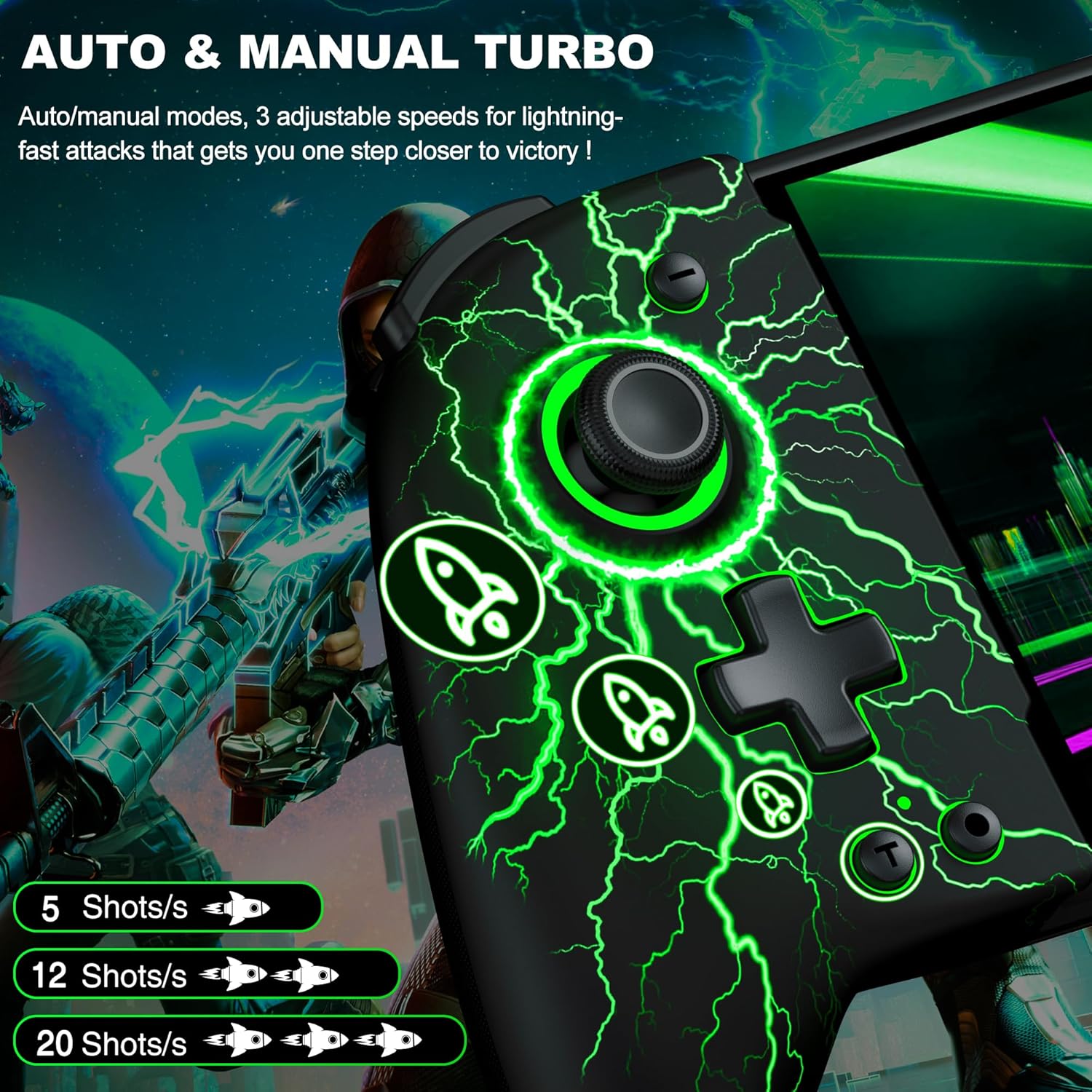 NealGamefy Switch Controllers,Wireless Switch Pro Controller for Nintendo Switch/OLED Controller,Upgrade Full-Size Ergonomic One Piece Handheld Controller with Programmable,TURBO,Vibration