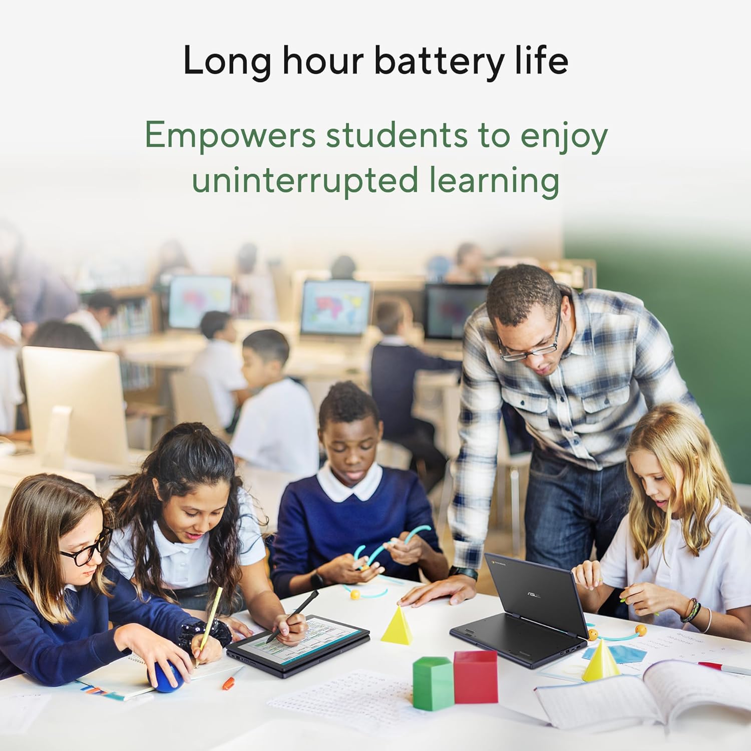 ASUS Chromebook CR11 Ruggedized Laptop, 11.6” Display, Intel Processor N100 Processor, 4GB RAM, 64GB eMMC Storage, Antimicrobial Guard, Spill-Resistant Keyboard, Mineral Grey, CR1104CGA-AS44