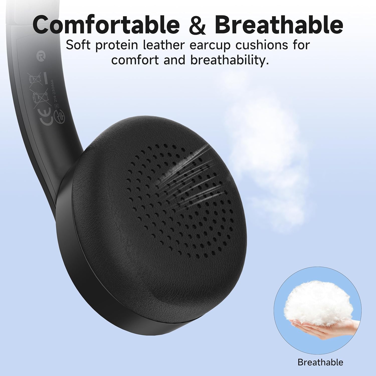 AOC Wireless Headset with Mic for Work, Bluetooth 5.4 Headphones with Noise Canceling Microphone, USB C, 30H, Clear Calls & Mic Mute for PC, Laptop, Cell Phones, Zoom - Black