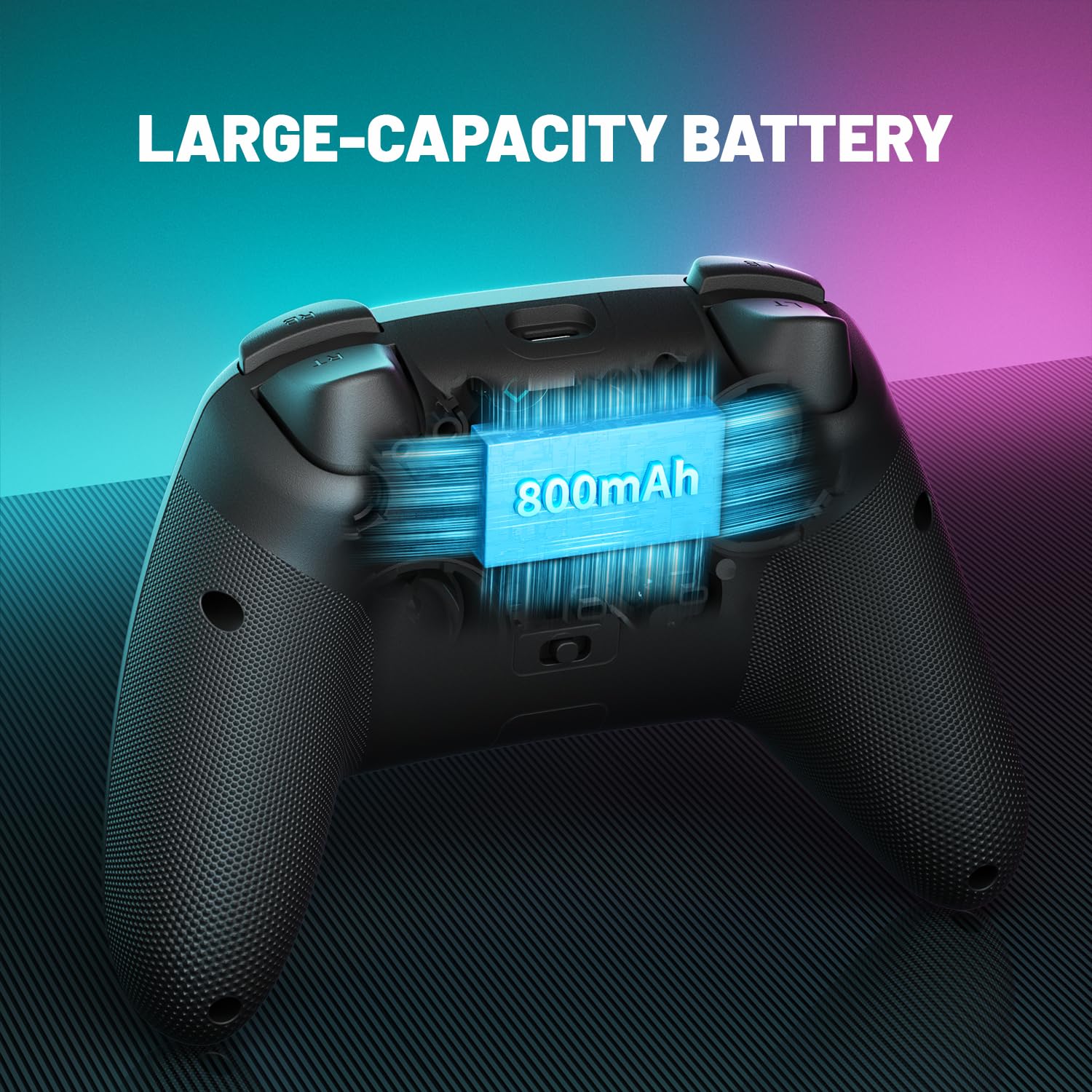 ECHTPower Wireless PC Gaming Controller - Hall Effect Joystick, 2.4G & Wired 1000Hz Polling Rate, 800mAh Battery, Adjustable Turbo/Vibration - for PC/Switch/iOS/Android