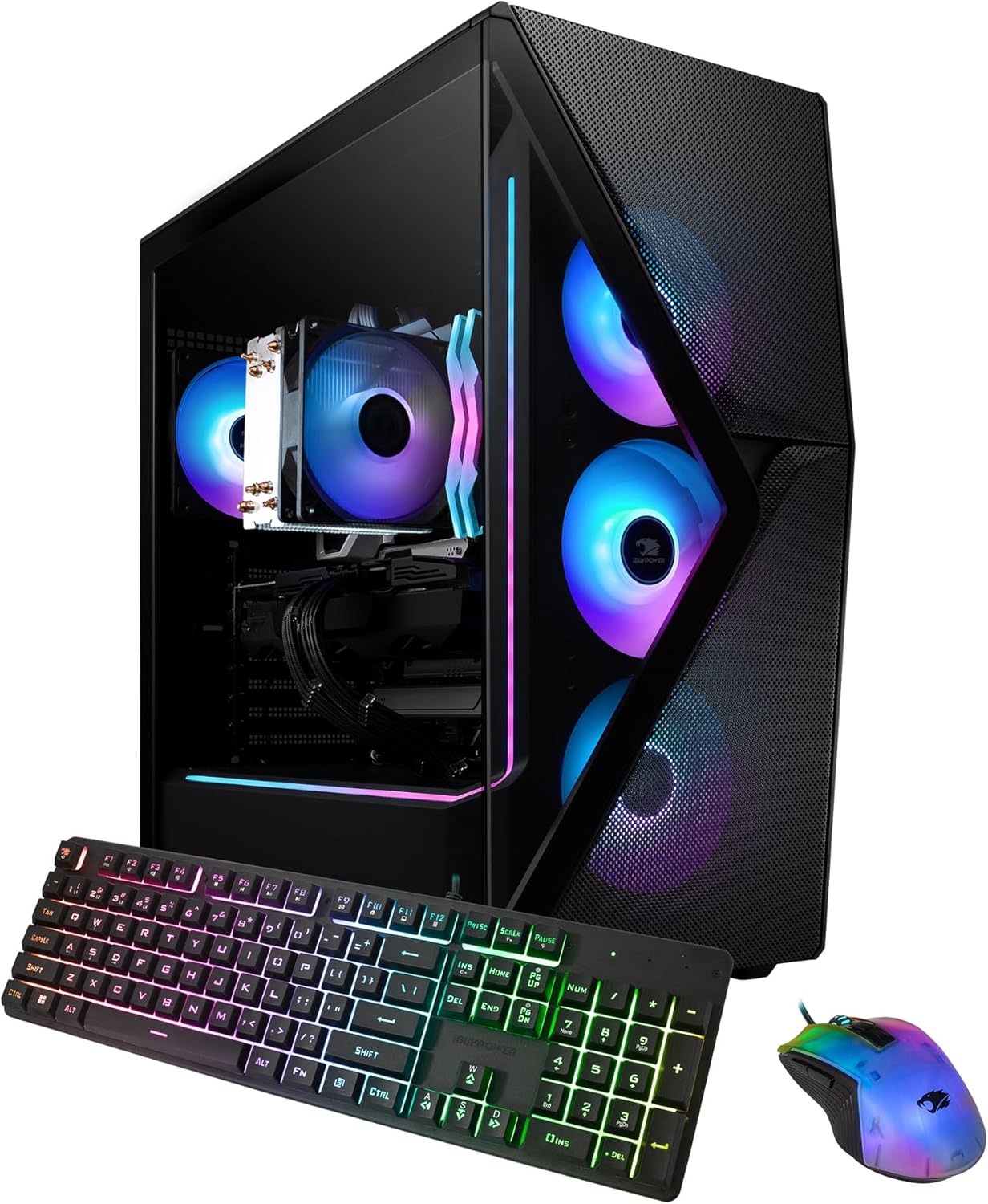 iBUYPOWER Slate Gaming PC Desktop Computer AMD Ryzen 7 8700F CPU, NVIDIA GeForce RTX 5070 12GB GPU, 32GB DDR5 RGB 5200MHz RAM, 1TB NVMe SSD, Windows 11 Home, Gamer Keyboard and Mouse - SMA7N5701