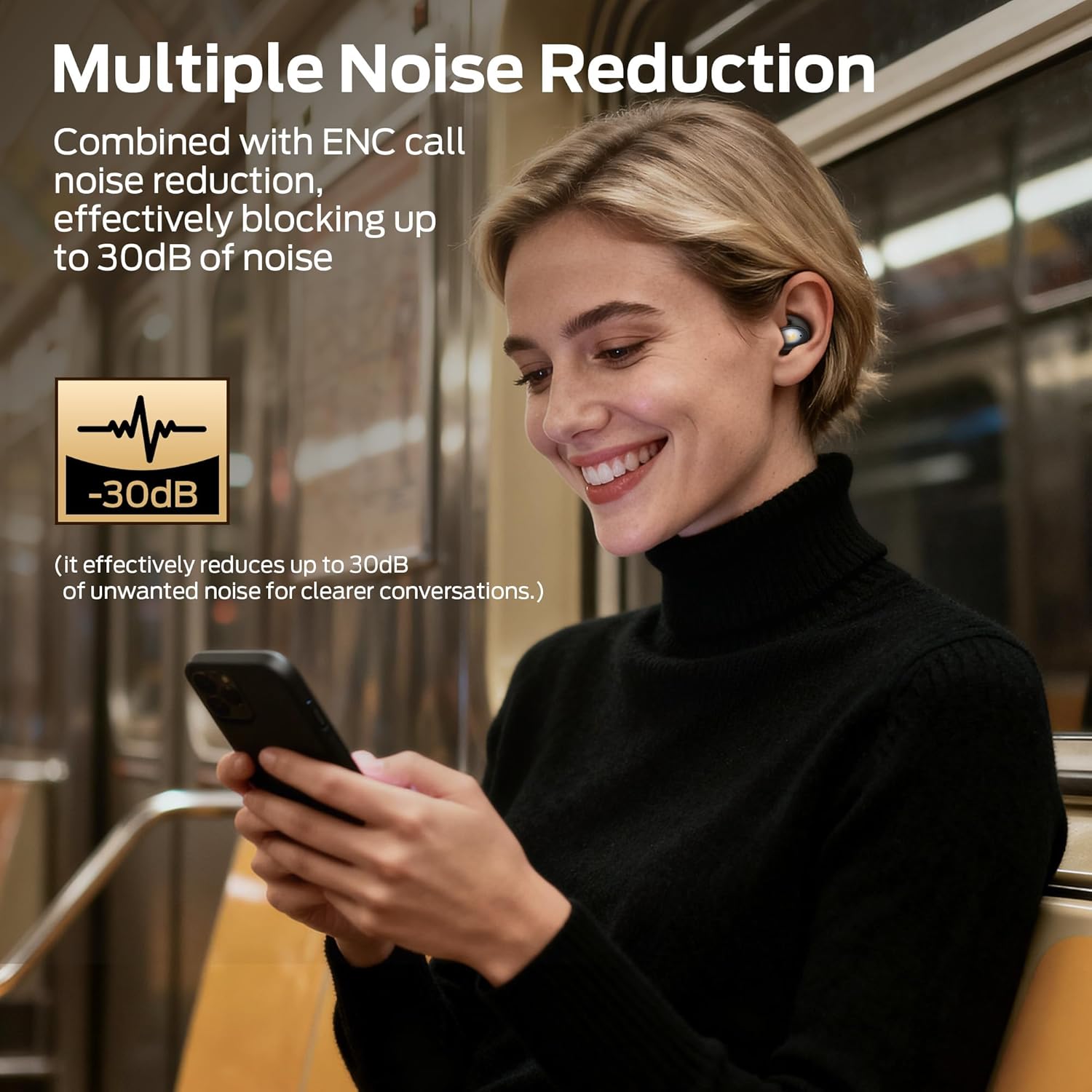 Monster Sleep Ear100 Ear Buds, Sleep Earbuds with Stereo Sound, Design for Side Sleeper, 32H Playtime, Bluetooth 6.0, ENC Noise Cancelling, IPX6 Waterproof Mini Headphones, Black