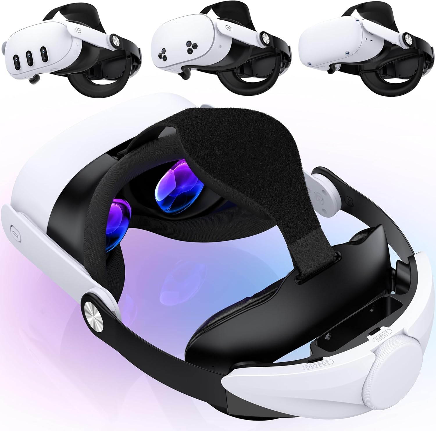 Kawaye Head Strap Compatible with Meta Quest 2/Quest 3S/Quest 3, Large Cotton Back Pads for More Comfort, Adjustable VR Headset Strap Accessories Enhanced Support&Reduce Pressure