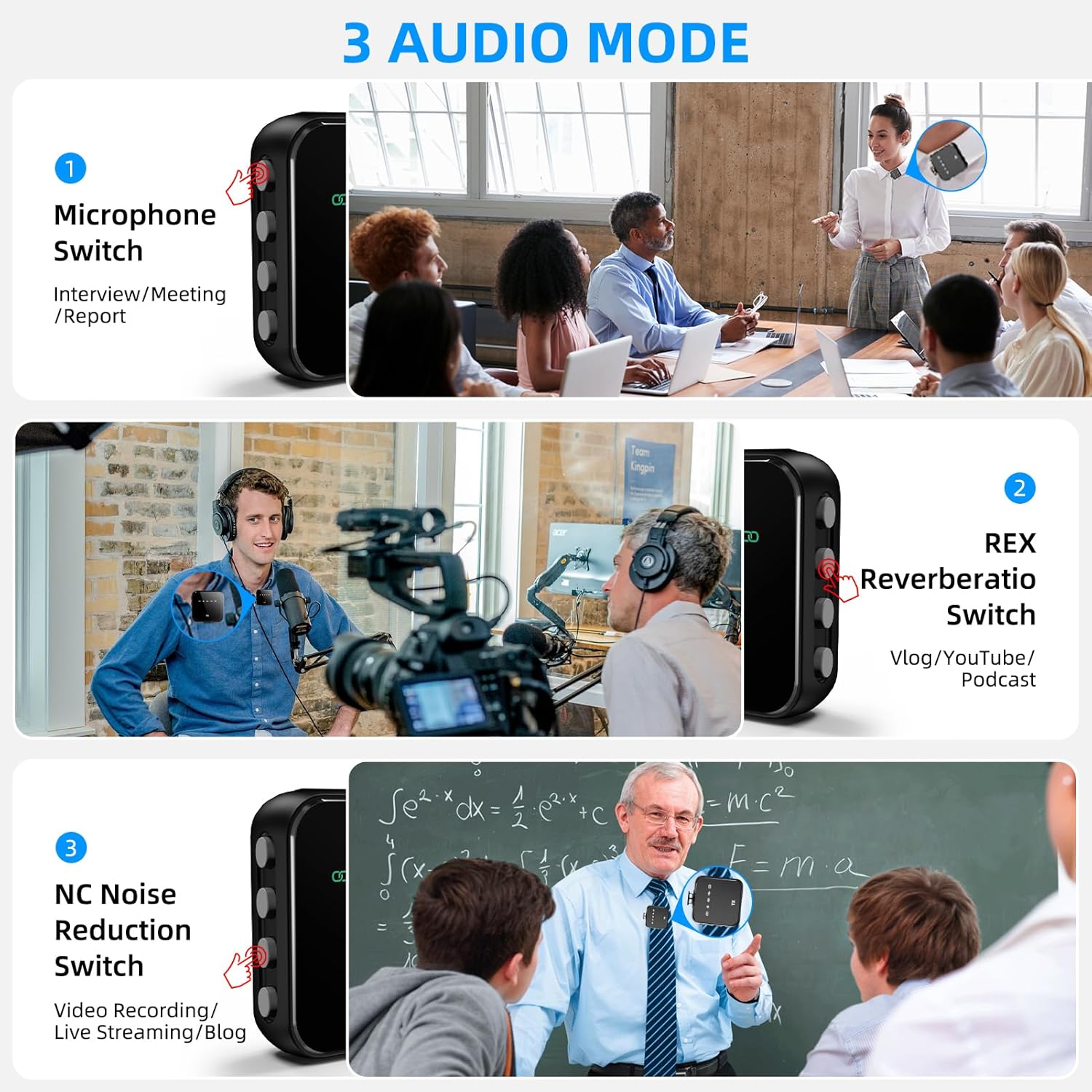 ShinePick Wireless Lavalier Microphone, Lavalier Microphone for iPhone,Professional Video Recording Lav Mic,8H Working Time,Lavalier Microphone with 164FT Transmission,Compatible with Phone&Camera