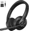 AOC Wireless Headset with Mic for Work, Bluetooth 5.4 Headphones with Noise Canceling Microphone, USB C, 30H, Clear Calls & Mic Mute for PC, Laptop, Cell Phones, Zoom - Black