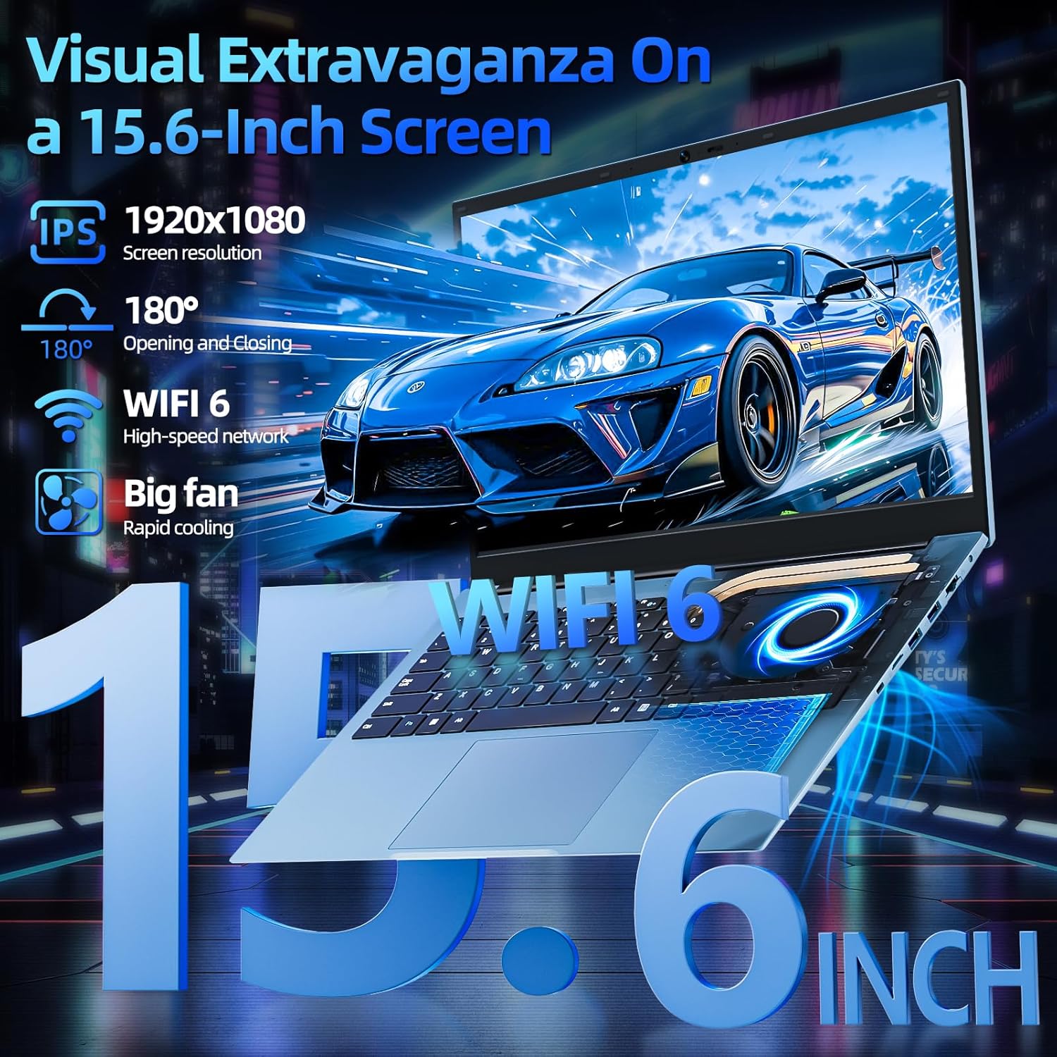 SGIN 15.6 Inch Laptop Computer, Win 11 Laptops with 16GB RAM 1024GB SSD, Core i3 CPU(Up to 3.9GHz), Backlit Keyboard, 53.2WH Battery, WiFi 6, IPS FHD Display, 180° Viewing, HDMI, Type-C