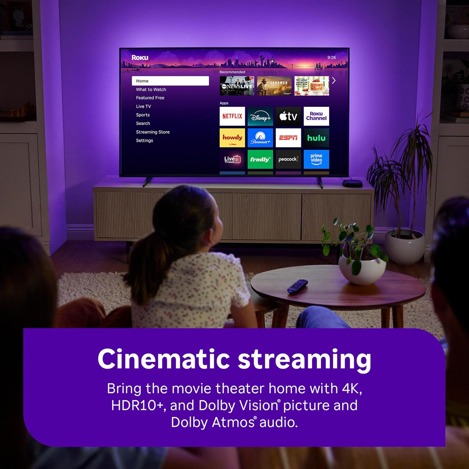 Roku Ultra - Ultimate Streaming Player - 4K Streaming Device for TV with HDR10+, Dolby Vision & Atmos - Bluetooth & Wi-Fi 6- Rechargeable Voice Remote Pro with Backlit Buttons - Free & Live TV