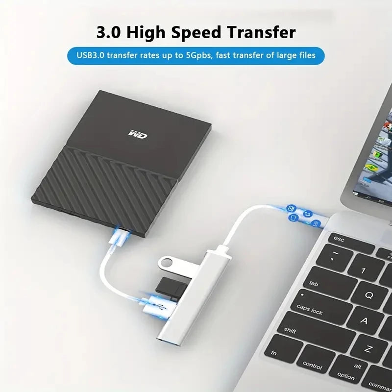 USB HUB 3.0  Extender 4 Port Splitter Adapter OTG Docking Station For Phone Macbook Pro 13 15 Air PC Laptop Computer Hub