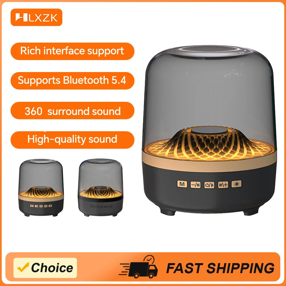 Portable Bluetooth 5.3 Wireless Soundbar – Home Theater Subwoofer with Hi-Fi Breathing Lamp for Android iOS