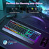 TECKNET Gaming Keyboard, USB Wired Computer Keyboard, 15-Zone RGB Illumination, IP32 Water Resistance, 25 Anti-ghosting Keys, All-Metal Panel (Whisper Quiet Gaming Switch)