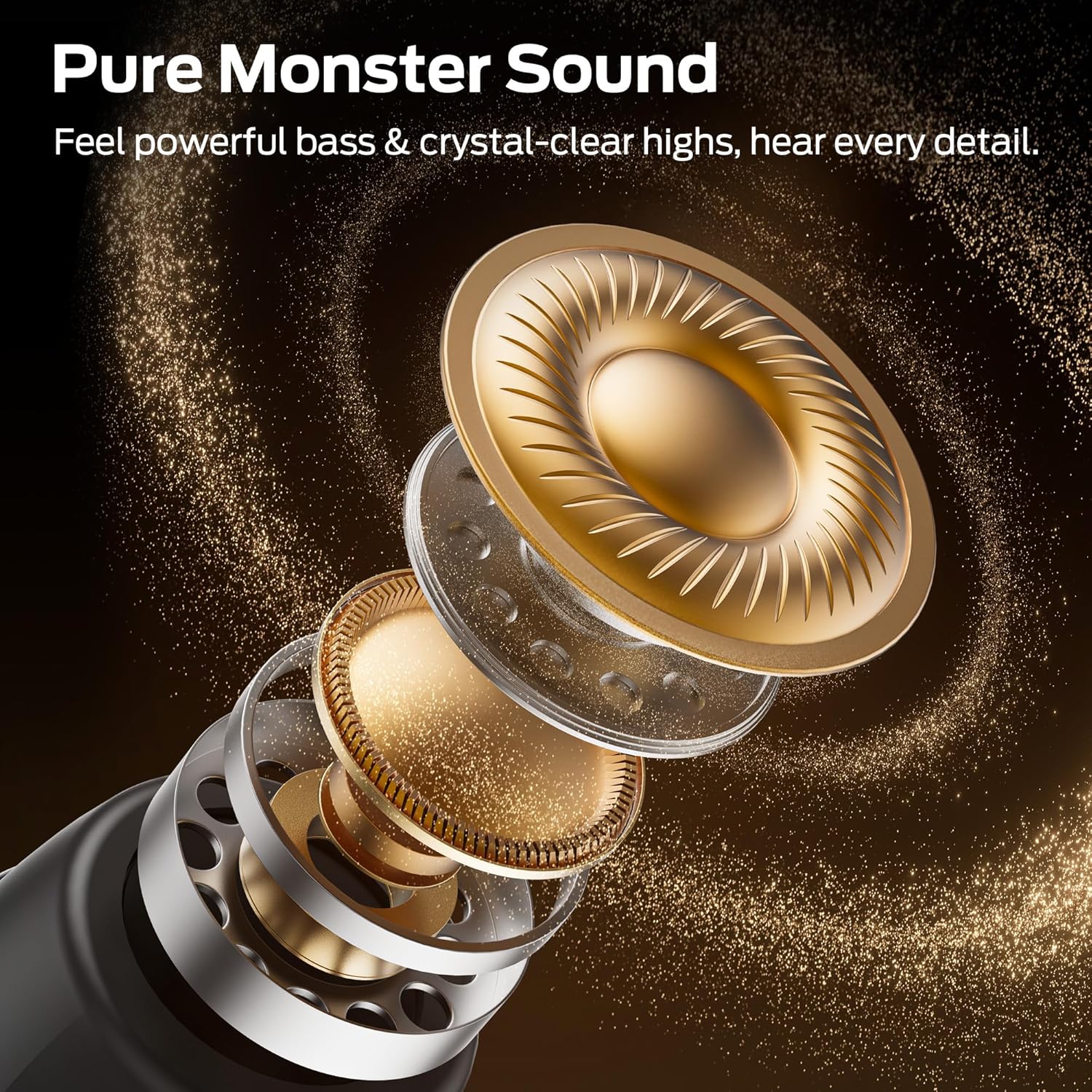 Monster Sleep Ear100 Ear Buds, Sleep Earbuds with Stereo Sound, Design for Side Sleeper, 32H Playtime, Bluetooth 6.0, ENC Noise Cancelling, IPX6 Waterproof Mini Headphones, Black