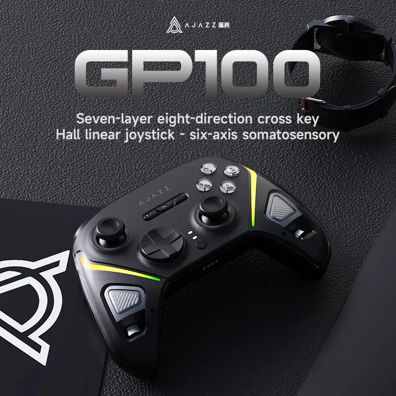AJAZZ GP100 2.4G 1000HZ Gaming Controller 800MAH The All-rounder Gamepad Seven Layer Hall Joystick Gaming Controller Gamer Gifts