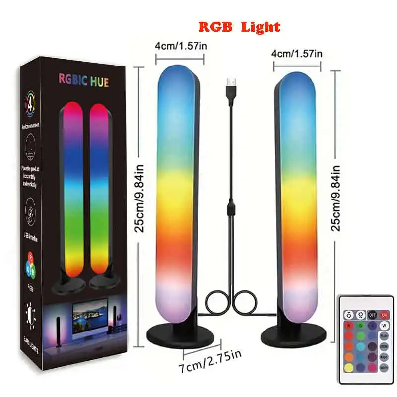 RGB Pickup Light Music Rhythm Lights Upgraded USB Rechargeable Model Christmas Decoration Desktop RGB Light Bar Music Rhythm